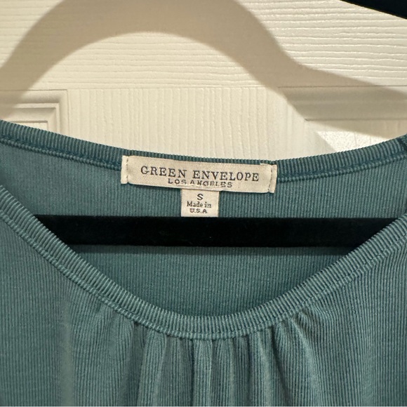 Women’s Sage Sleeveless Baby Doll Top, Small, Green Envelope, Women’s Clothes - Picture 4 of 8